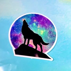 LONE WOLF Outdoor Adventure Journey Wander Traveler Explore Sticker